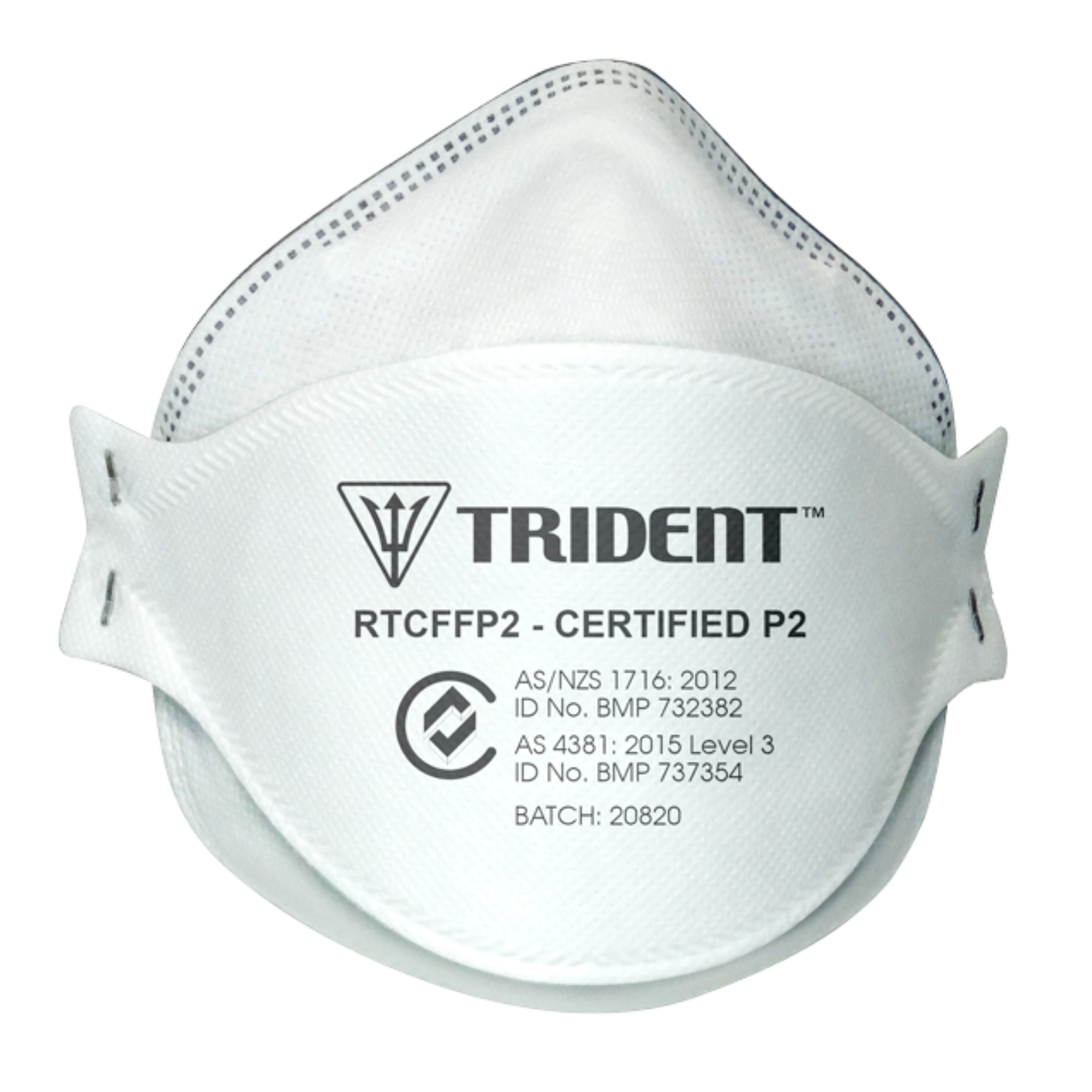 Trident Flat Fold P2 Level 3 Respirator Extended Length Head Straps Surgical Facemasks & Respirators