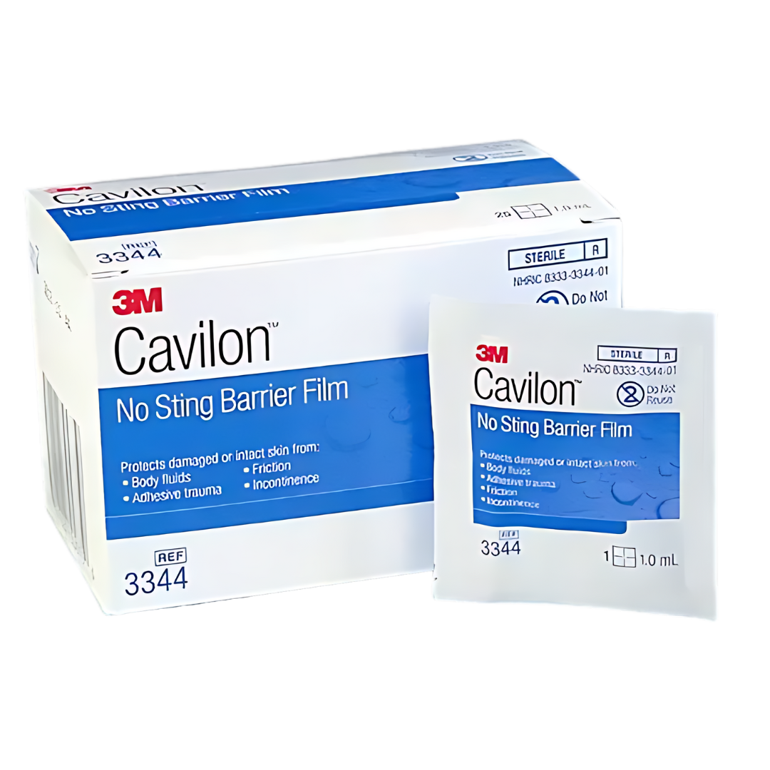 3M Cavilon No Sting Barrier Film Wipe 1ml – individually wrapped, alcohol-free skin protection wipe for sensitive and damaged skin.