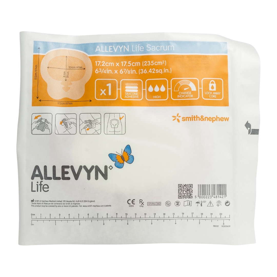 ALLEVYN Life Foam Sacrum Dressing – Anatomical silicone adhesive dressing for sacral wounds
