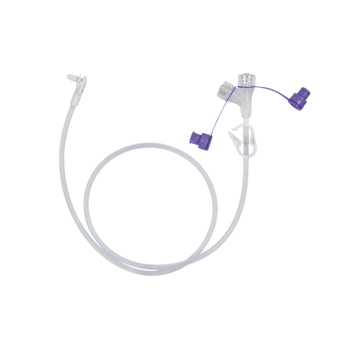 Mic-Key 30.5cm ENFit Extension Set with Right Angle Y-Connector for safe and comfortable enteral feeding.