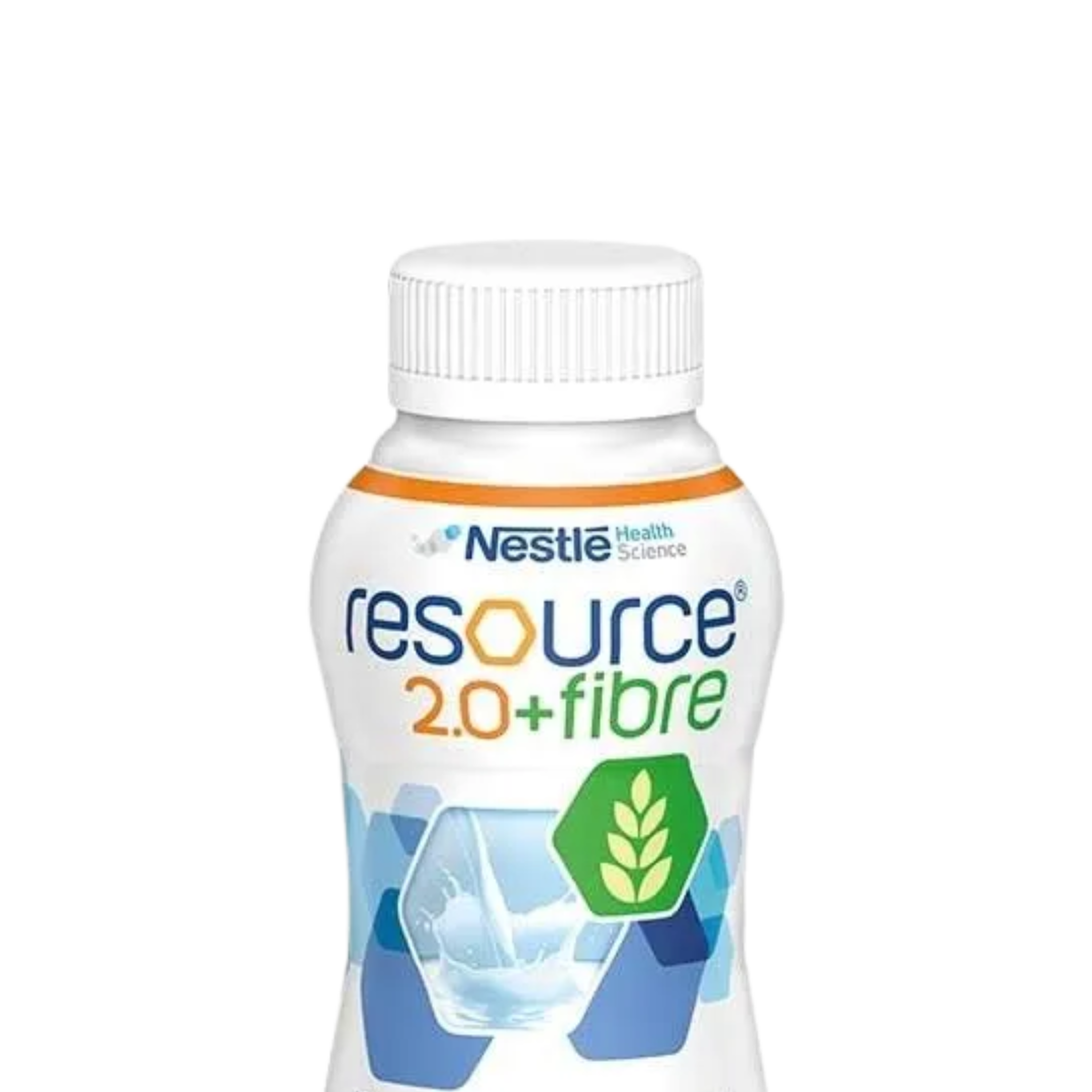 Nestlé Resource 2.0 Fibre Neutral 200ml high-energy nutritional supplement bottle with added fibre – ideal for elderly and clinical nutrition support.