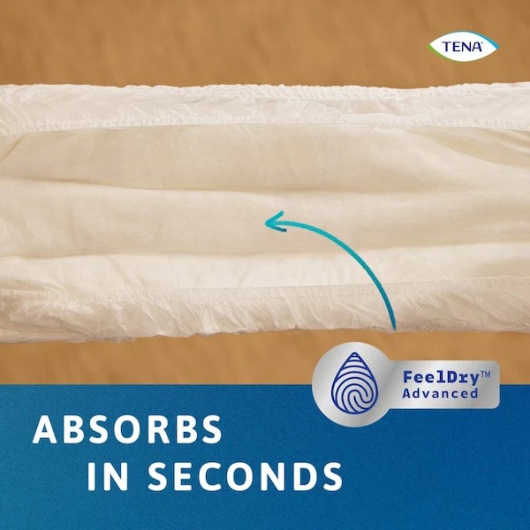 TENA Pants ProSkin Super – Extra Large incontinence underwear for heavy leakage with FeelDry Advanced and skin-friendly design.