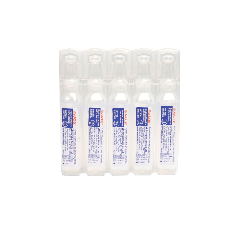 AAXIS Sodium Chloride 0.9% Solution 15ml ampoules strip sterile solution