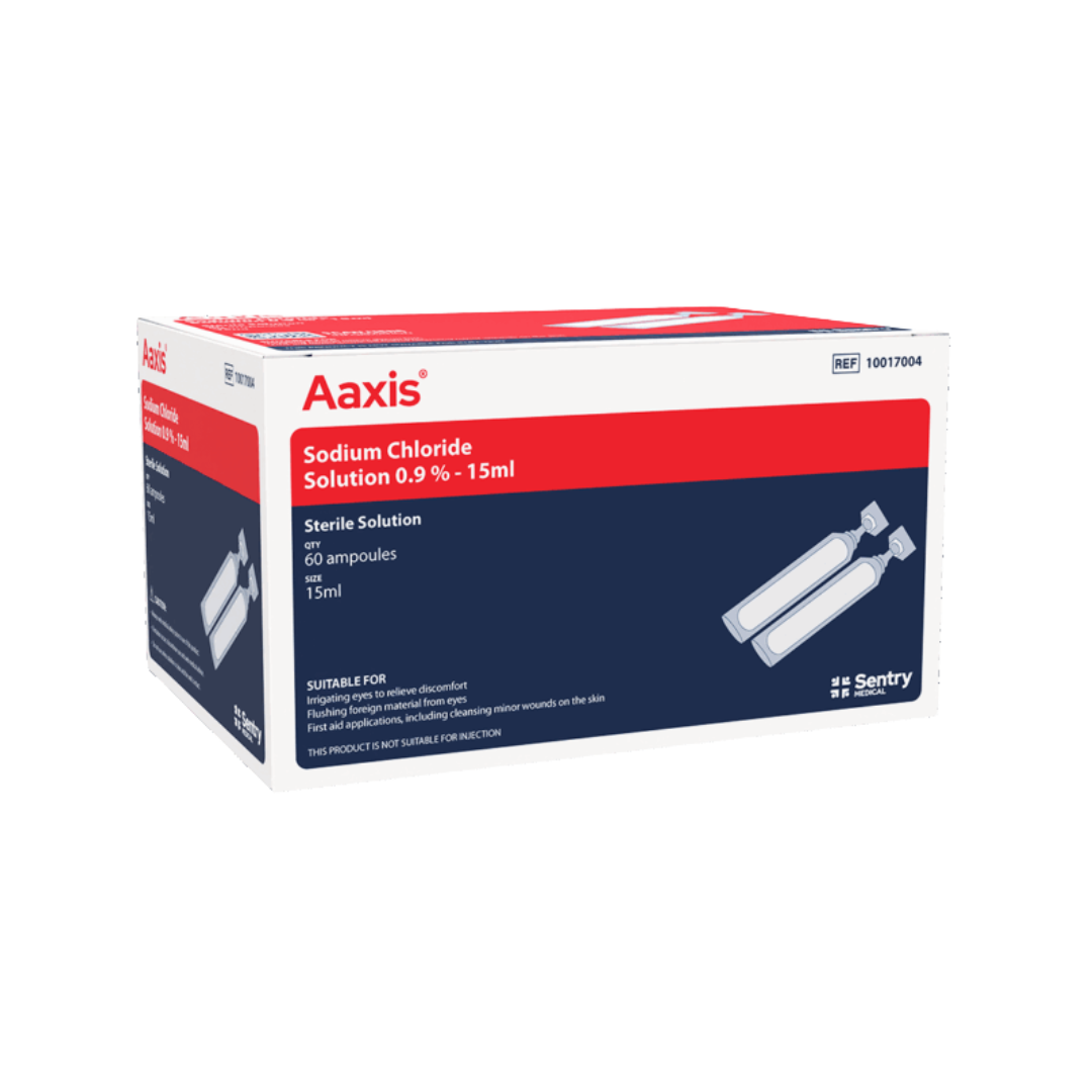 AAXIS Sodium Chloride 0.9% Solution 15ml ampoules box of 60 sterile solution