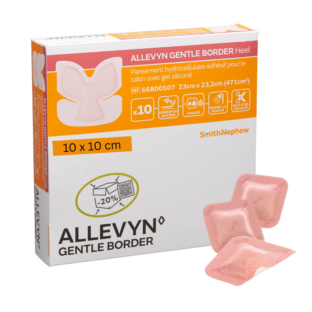ALLEVYN Gentle Border Classic Foam Dressing – Silicone adhesive wound dressing for fragile skin and moderate to heavy exudate