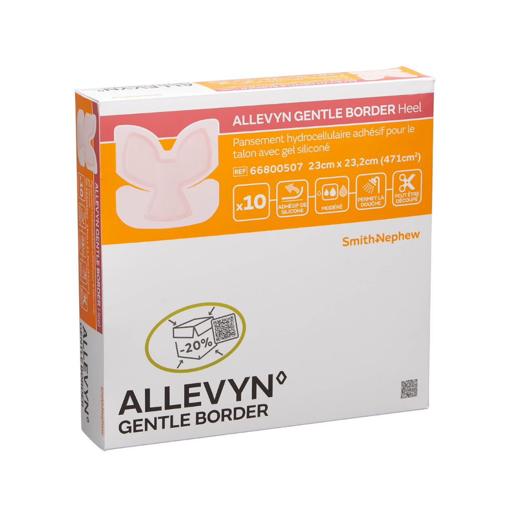 ALLEVYN Gentle Border Classic Foam Dressing – Silicone adhesive wound dressing for fragile skin and moderate to heavy exudate