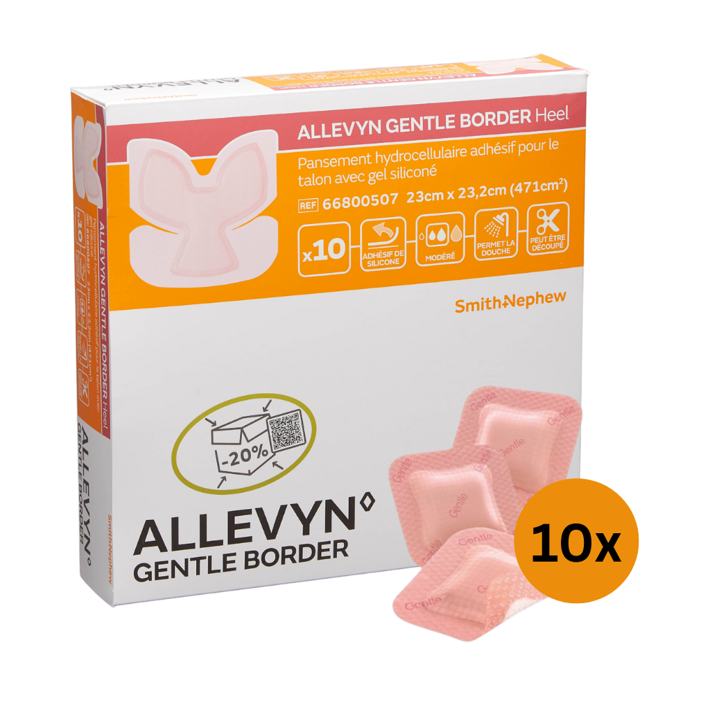 ALLEVYN Gentle Border Classic Foam Dressing – Silicone adhesive wound dressing for fragile skin and moderate to heavy exudate