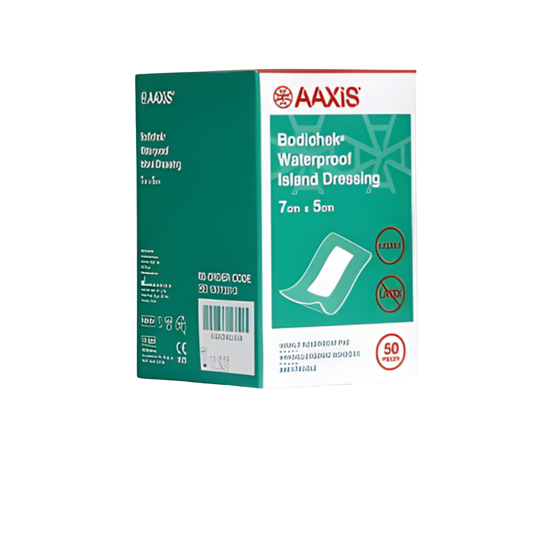 Bodichek Waterproof Film Island Dressing Sterile waterproof wound dressing with absorbent pad.
