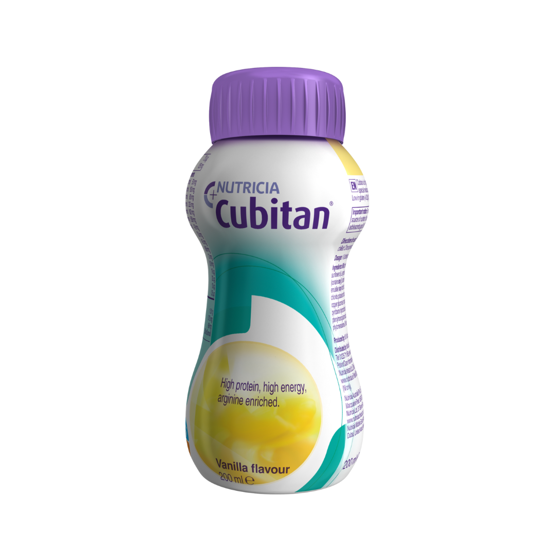 Cubitan 200ml Bottle – high-protein, high-energy nutritional supplement for wound healing and recovery.