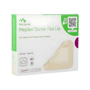 Mepilex Border Flex Lite 4 x 5cm – flexible, low-profile wound dressing for gentle and secure care of small wounds.