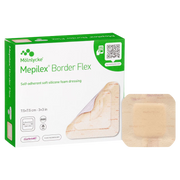Molnlycke Mepilex Border Flex Dressing – flexible bordered foam dressing with Safetac adhesive for exuding wound care.