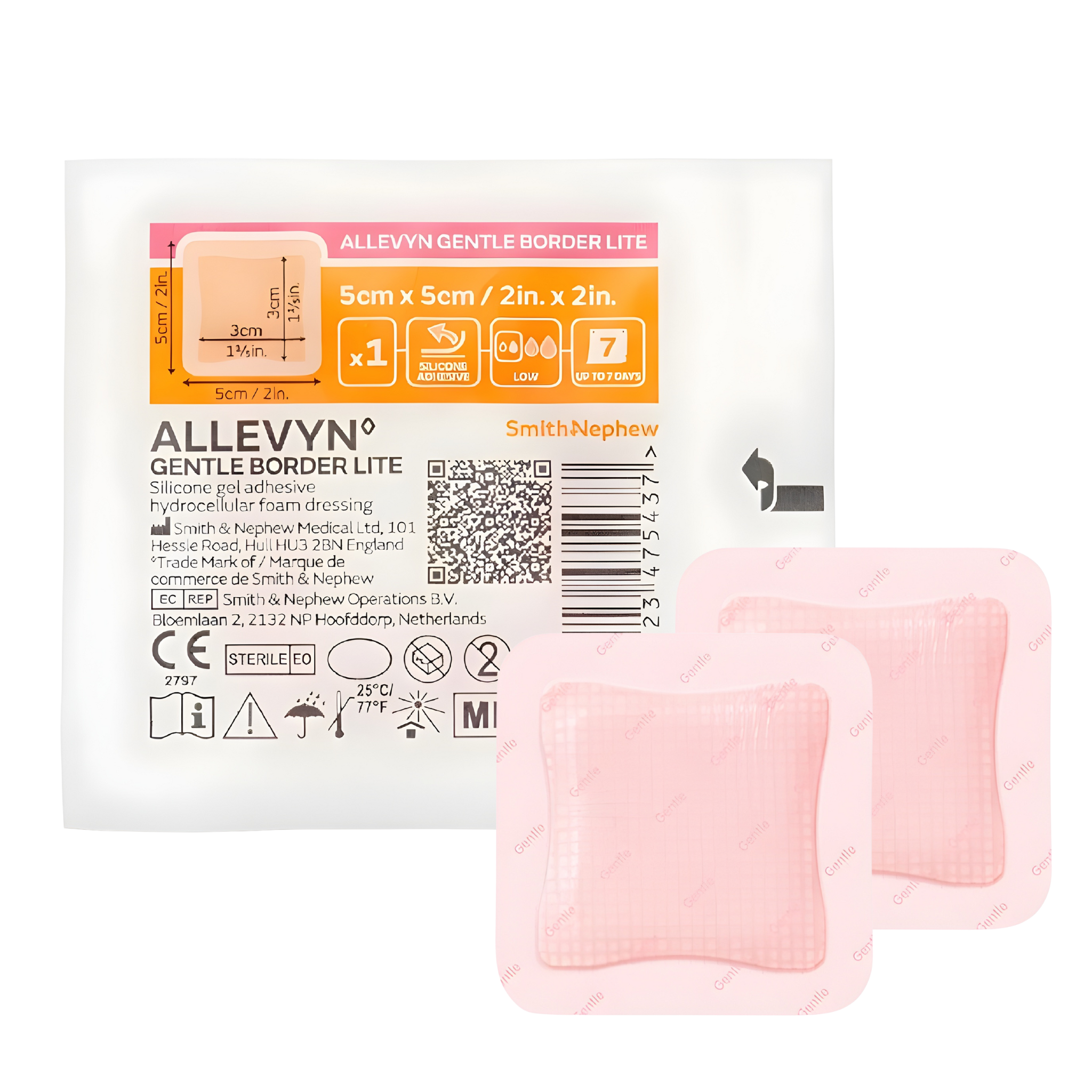 Smith+Nephew Allevyn Gentle Border Lite Hydrocellular Foam Dressing Each 