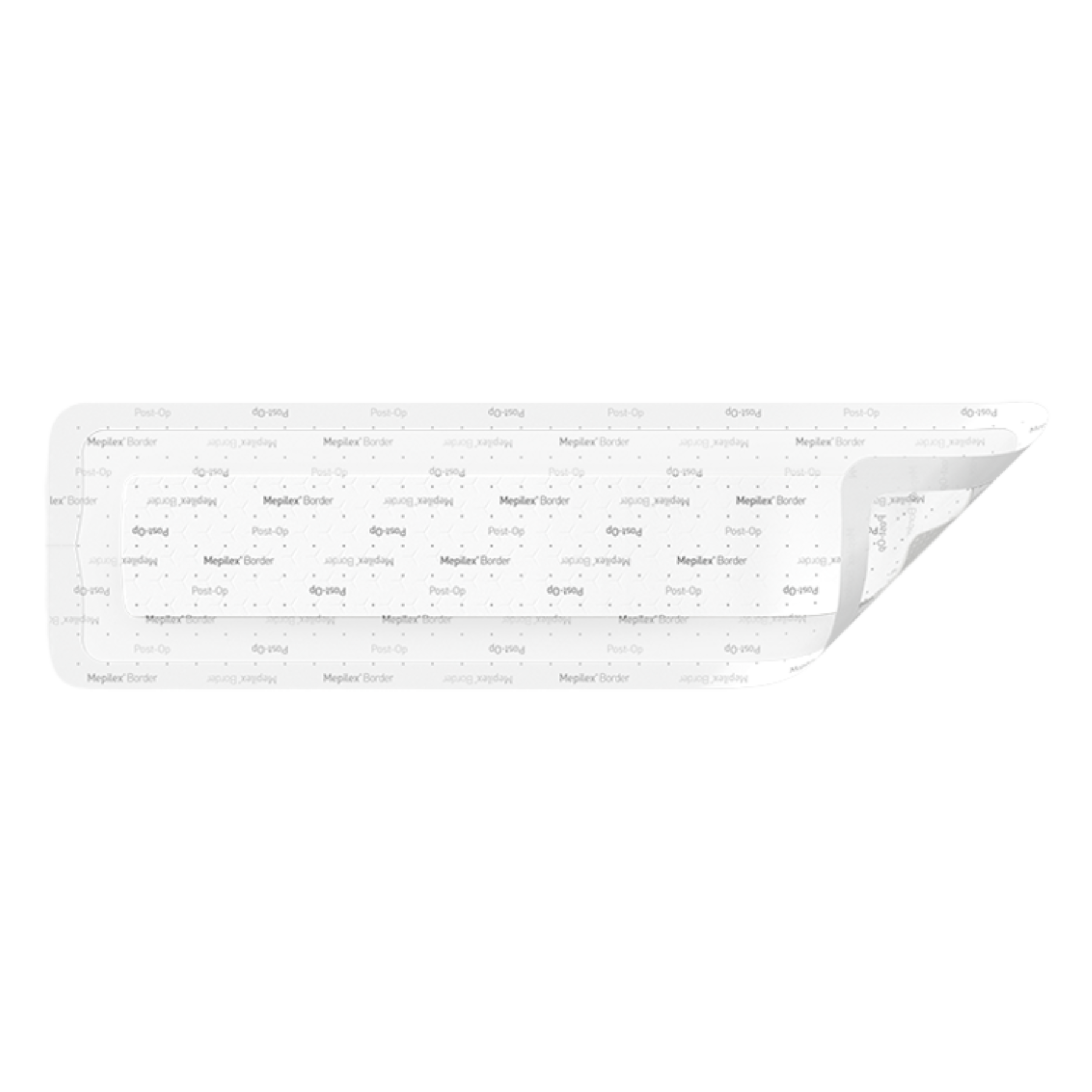 Long, narrow Mepilex Border Post-Op dressing ideal for long surgical incisions.
