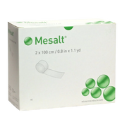 Box for Mesalt ribbon cleansing dressing, size 2 x 100 cm (0.8 in x 1.1 yd).