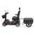 Black mobility scooter with a basket and additional seat on a white background