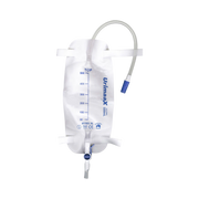 Urimaax leg drainage bag 500ml with 30cm tubing length, graduated measurements, and anti-reflux valve